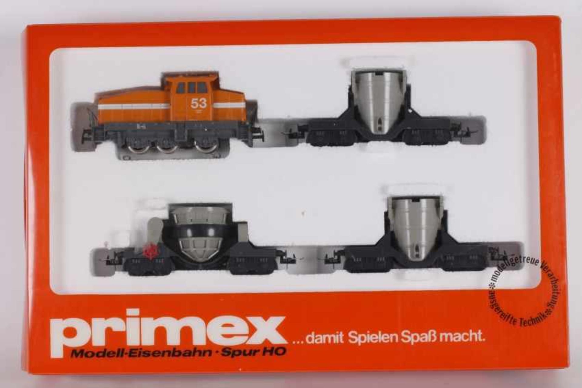 Primex 2704, StahlwerkszugPrimex 2704, Stahlwerkszug, Werks-Diesellok "53", drei Wagen, sehr gut