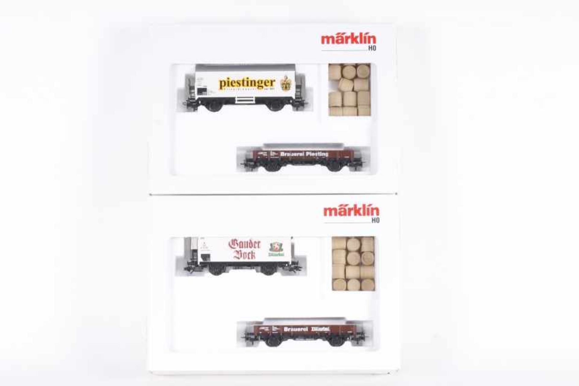 Märklin, zwei Güterwagen-SetsMärklin, zwei Güterwagen-Sets, 94037, Zillertal Bierwagen-Set, 94038,