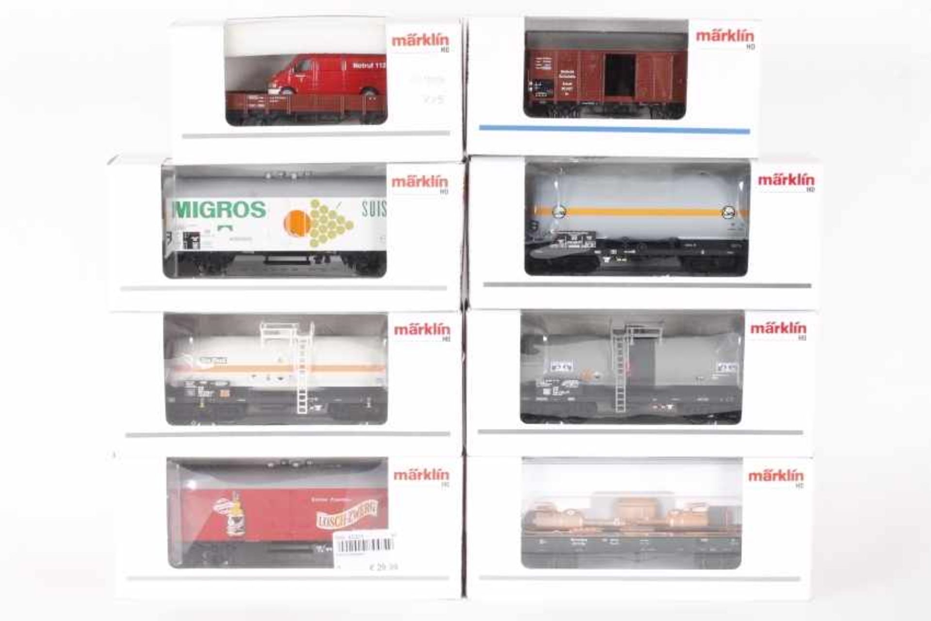 Märklin, acht GüterwagenMärklin, acht Güterwagen, 00752-07, 00798-14, 45023, 46364, 46460-02, 48150,