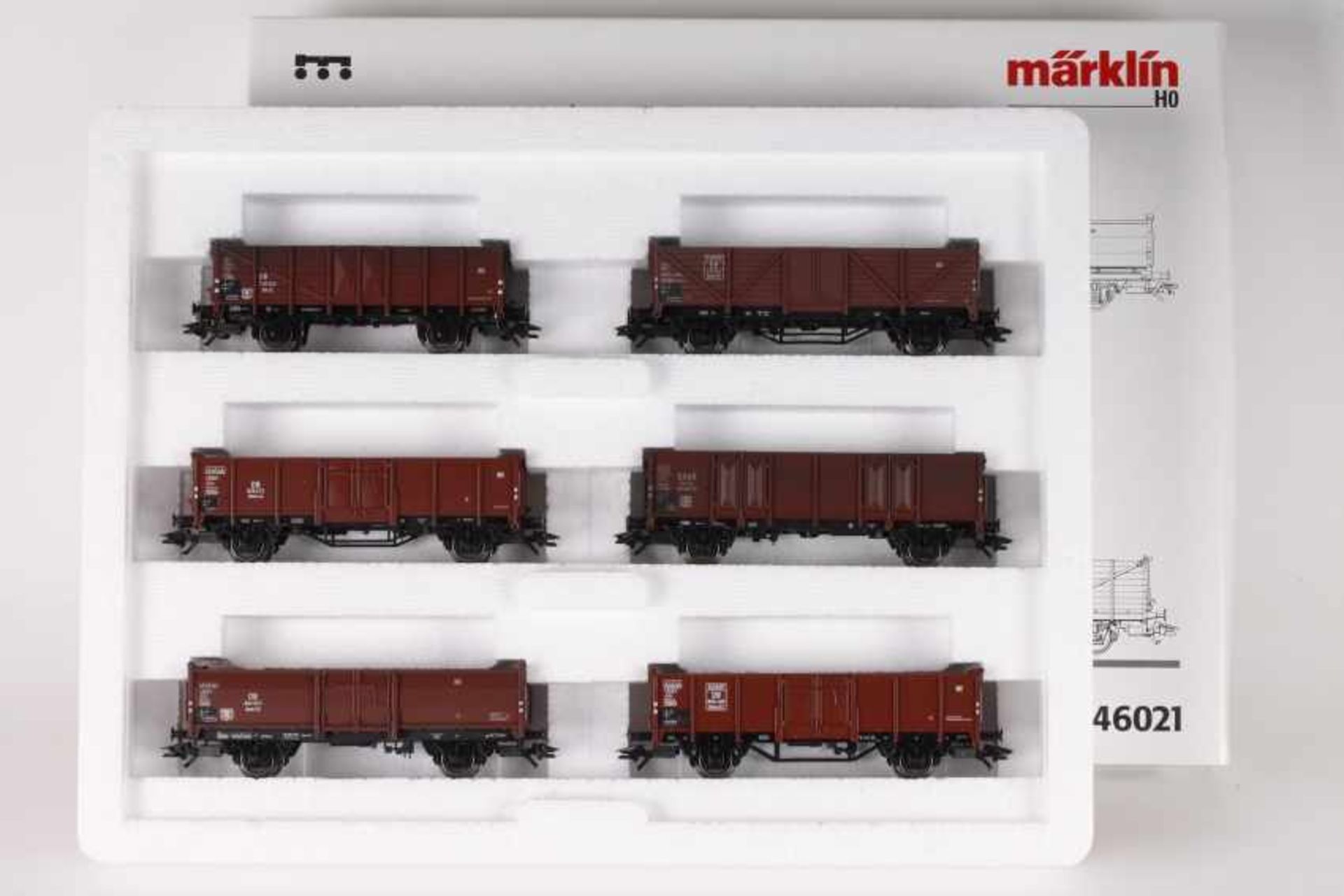 Märklin 46021, Wagenset "Die junge DB"Märklin 46021, Wagenset "Die junge DB", sechs offene