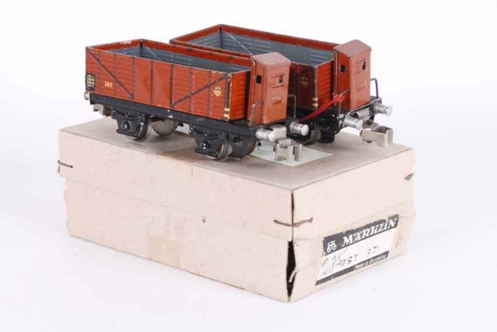 Märklin "2 ST 371", Doppelpackung mit zwei HochbordwagenMärklin "2 ST 371", Doppelpackung mit zwei