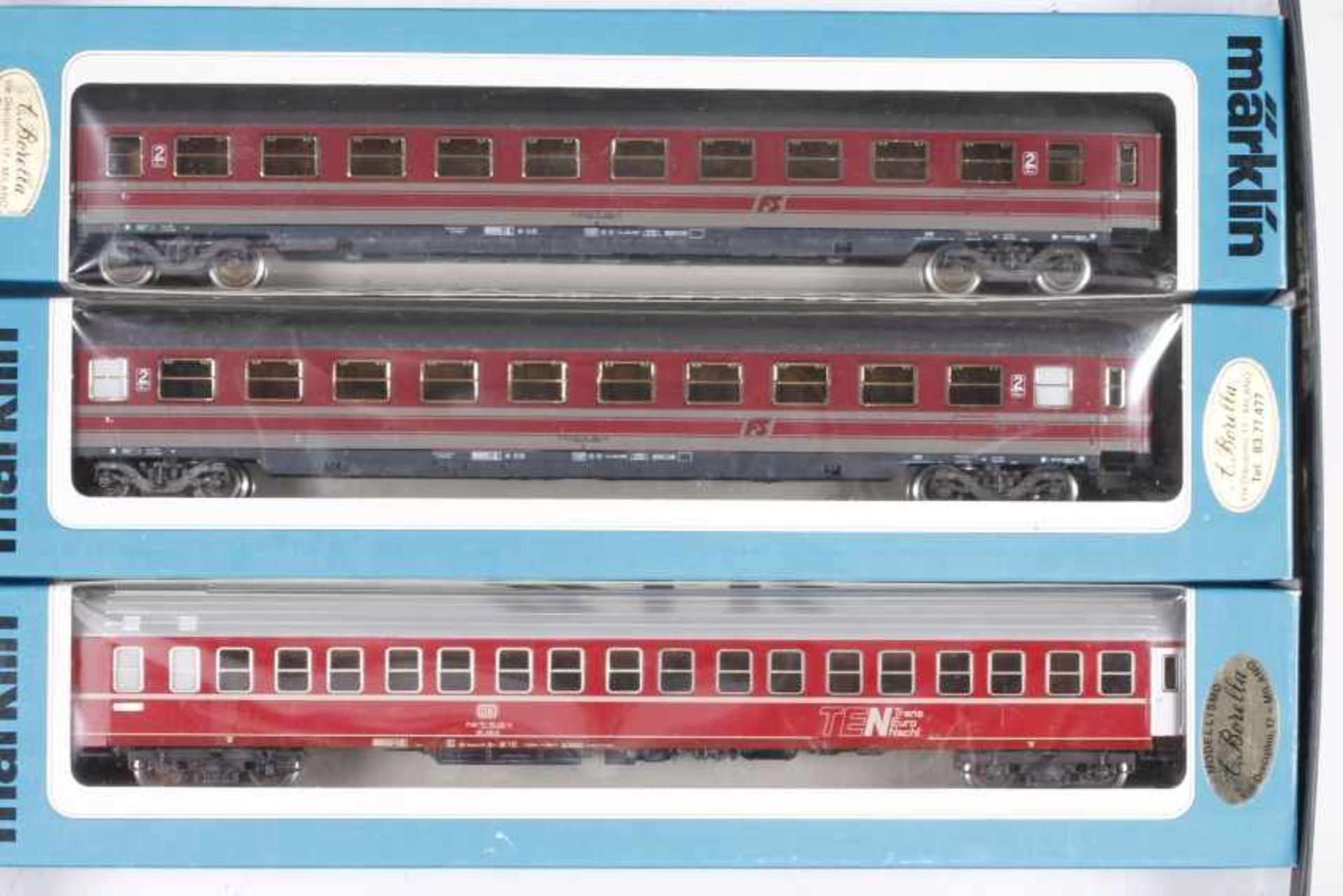 Märklin, drei SchnellzugwagenMärklin, drei Schnellzugwagen, 4150, 2 x 4189, sehr gut erhalten, ORK