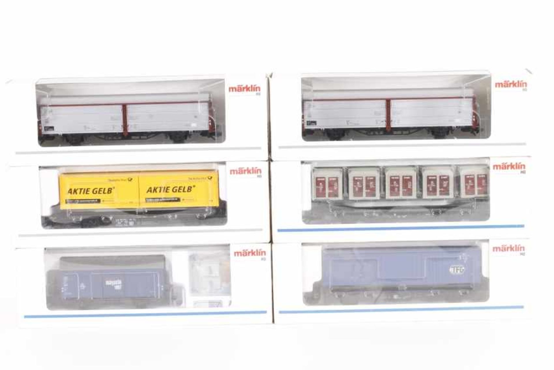 Märklin, sechs GüterwagenMärklin, sechs Güterwagen, 00756-19, 00756-24, 4767, 4769, 48752, 94084 (