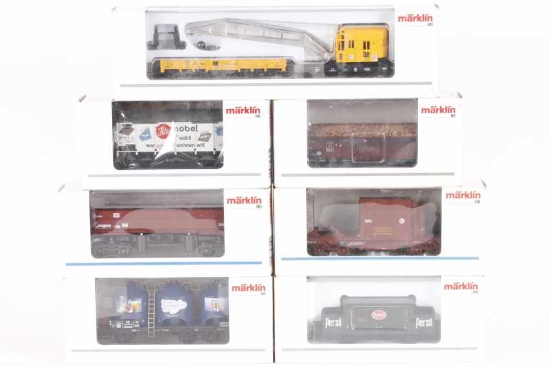 Märklin, sieben GüterwagenMärklin, sieben Güterwagen, 00761-06, 46078, 46715, 4706, 48165, 48261,