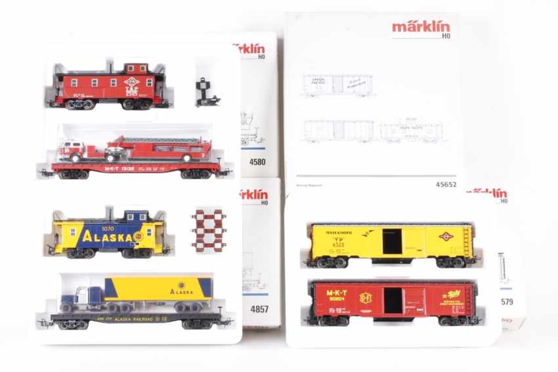 Märklin, zehn US-Güterwagen in vier SetsMärklin, zehn US-Güterwagen in vier Sets, 4579, 4580,