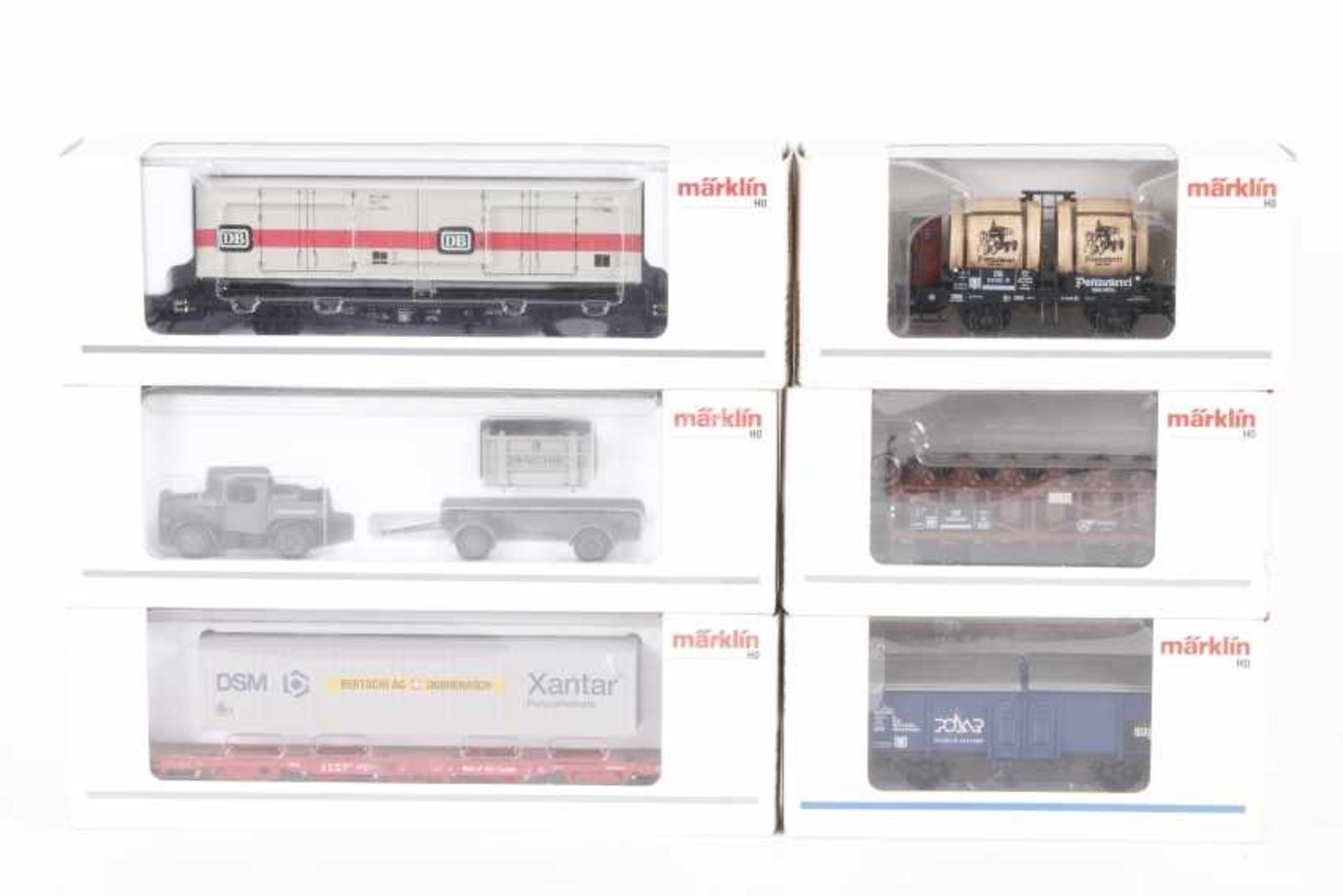 Märklin, sechs GüterwagenMärklin, sechs Güterwagen, 00756-16, 46193, 46390-03, 46826, 47701,