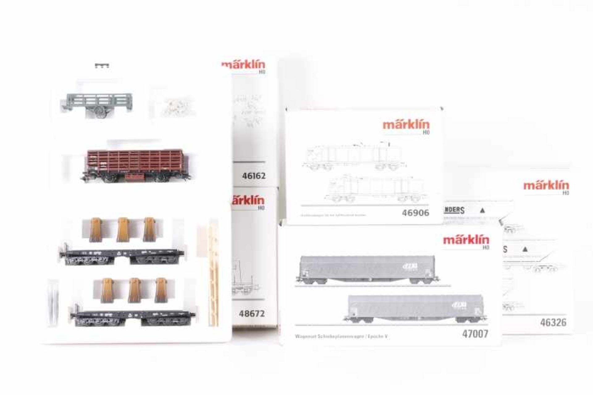 Märklin, zehn Güterwagen in fünf SetsMärklin, zehn Güterwagen in fünf Sets, 46162, 46326, 46906,