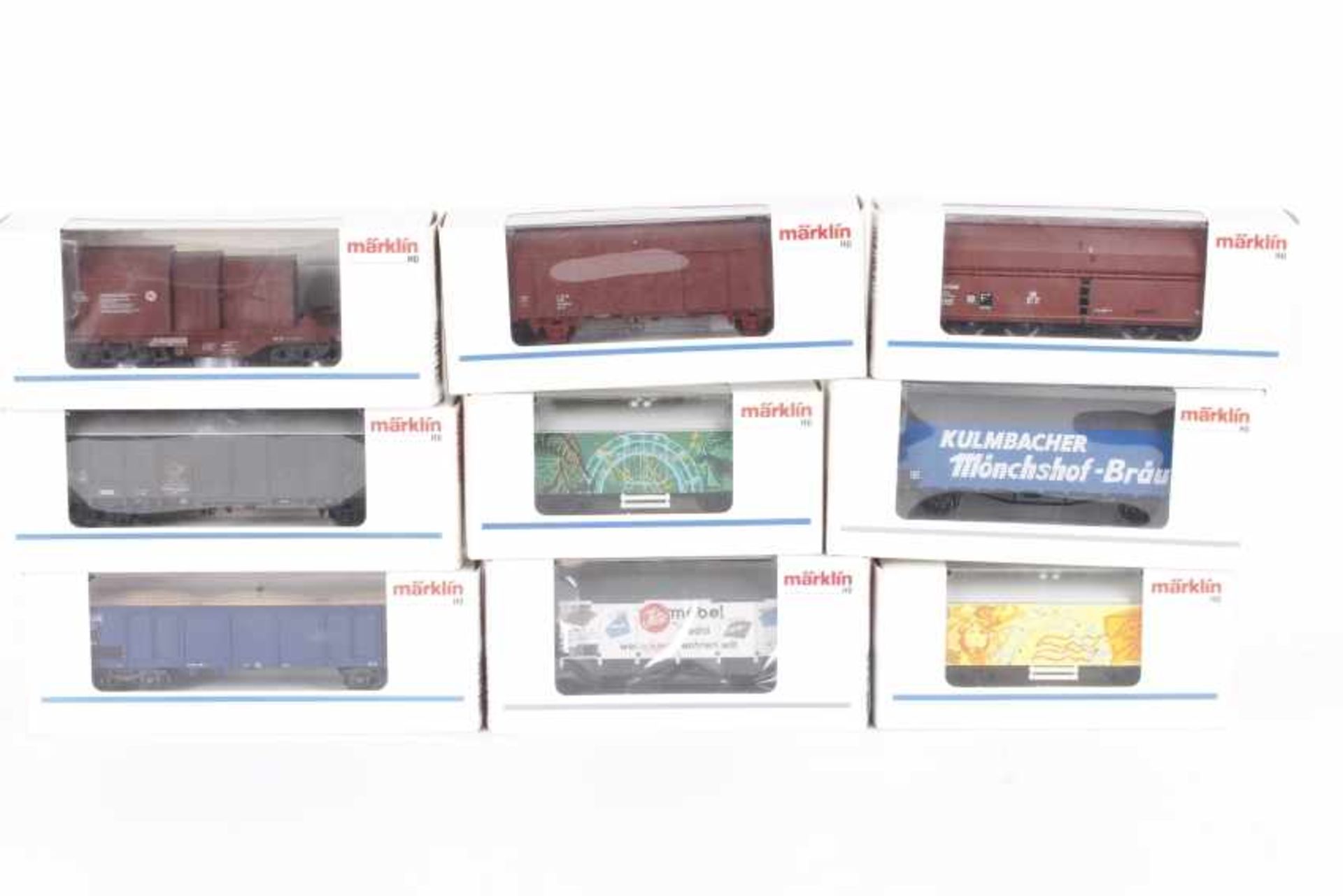 Märklin, neun GüterwagenMärklin, neun Güterwagen, 4626, 46202, 46902, 4701, 4709, 4736 (patiniert),m