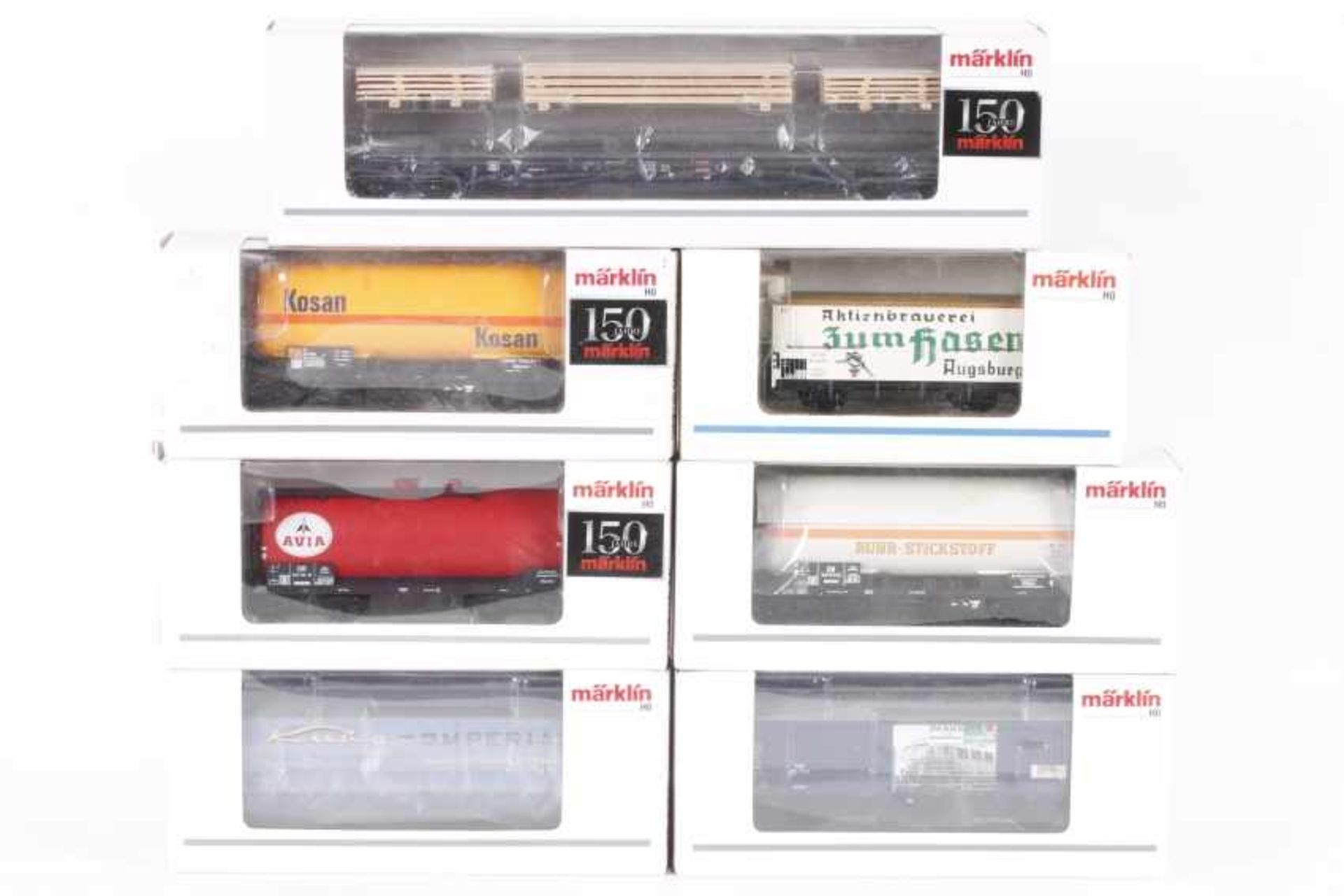 Märklin, sieben GüterwagenMärklin, sieben Güterwagen, 34900, 46455, 46456-02, 46531, 47023, 48161,