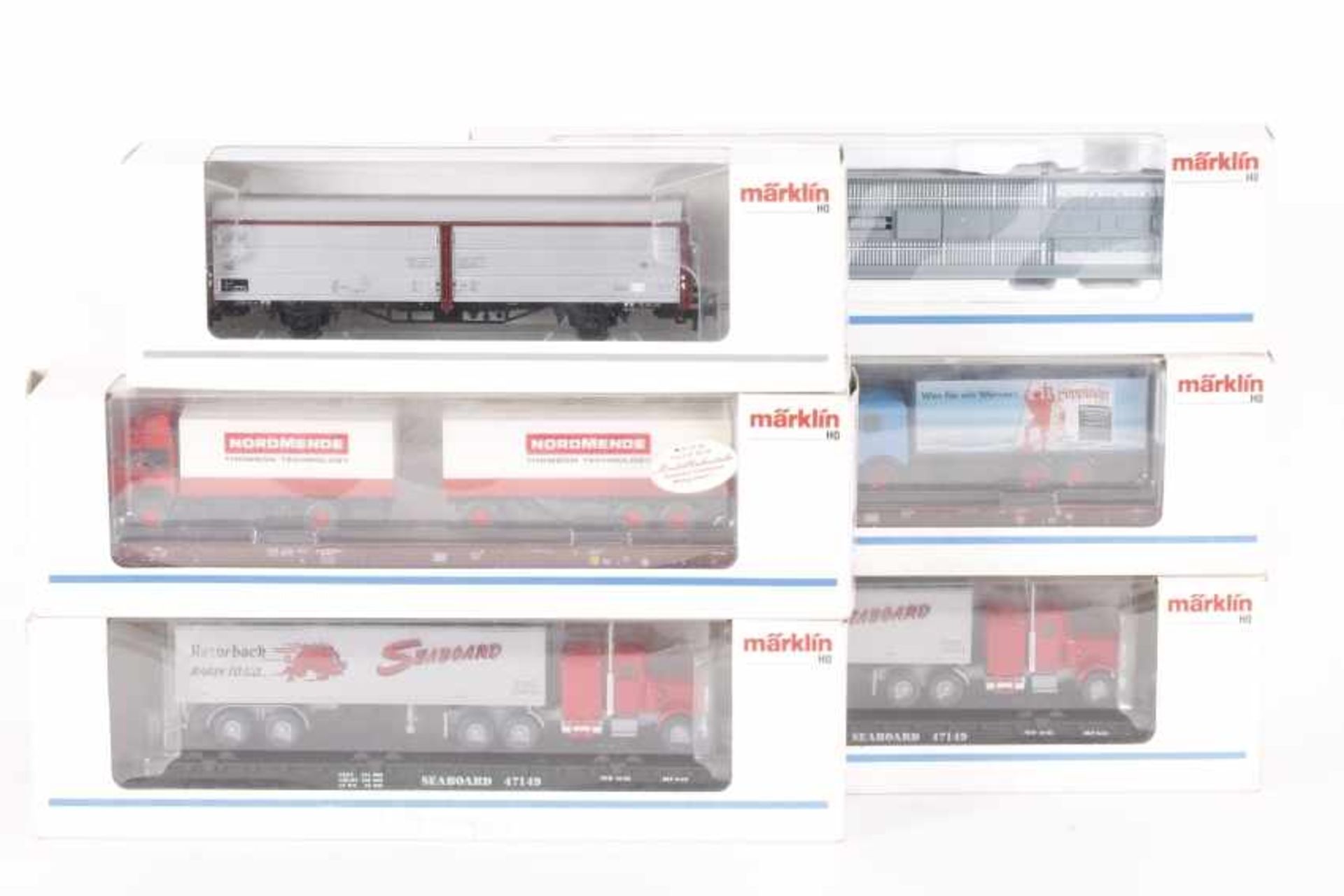 Märklin, sechs GüterwagenMärklin, sechs Güterwagen, 00756-20, 47403, 4743 "Nodmende", 4841 "