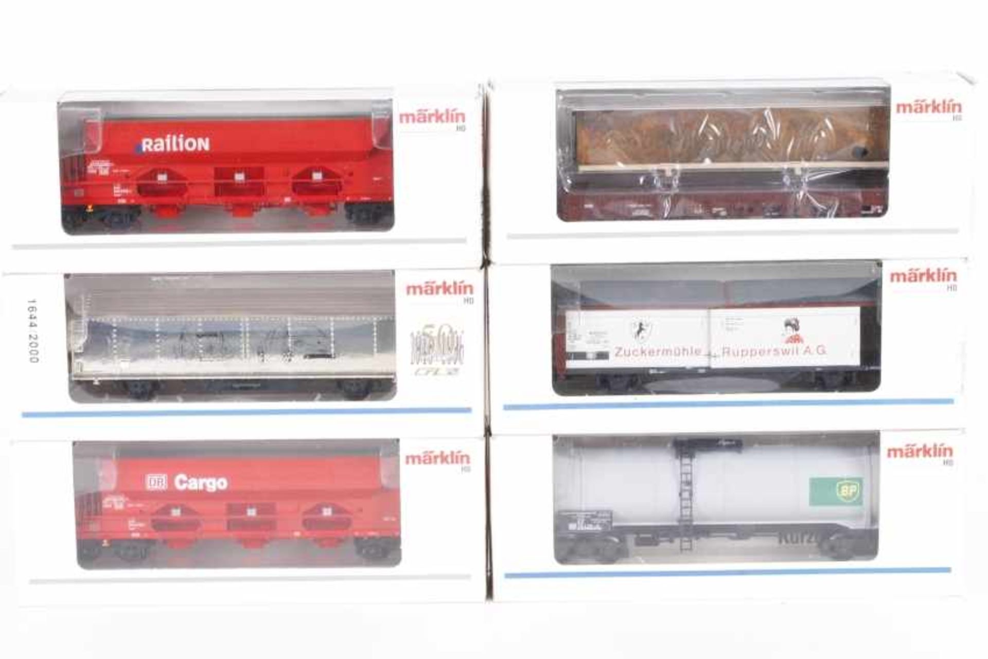 Märklin, sechs GüterwagenMärklin, sechs Güterwagen, 46962, 4758, 4833, 48100, 48101, "50 JOER CFL"