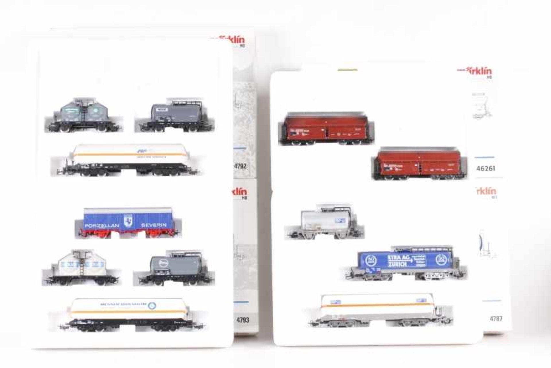 Märklin, vierzehn Güterwagen in vier SetsMärklin, vierzehn Güterwagen in vier Sets, 4787, 4792,