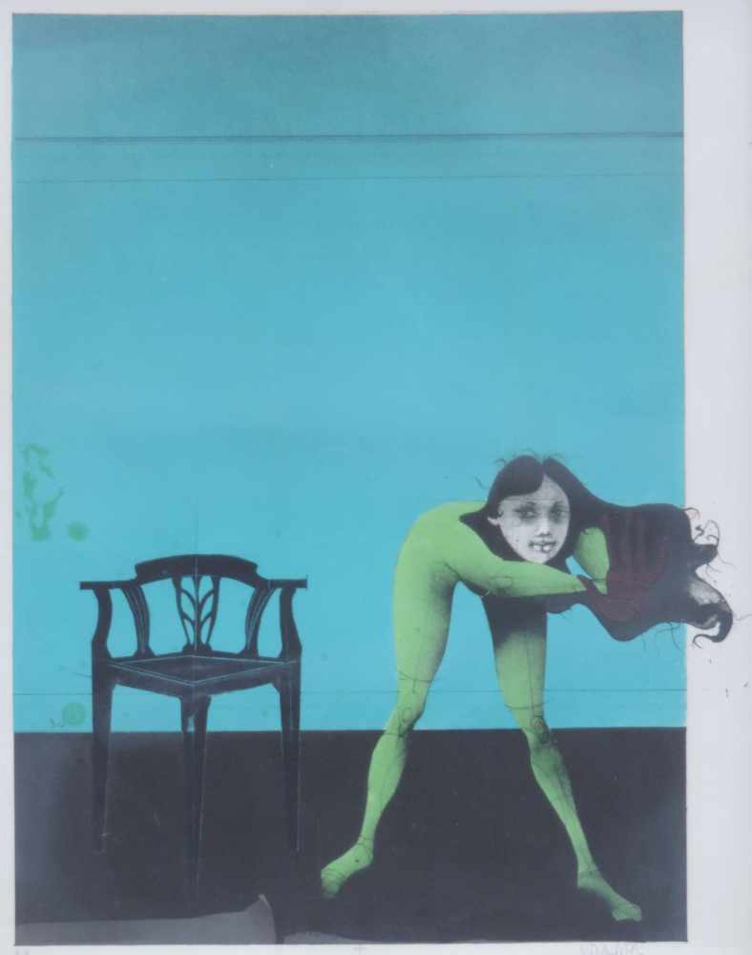 WUNDERLICH, Paul, Farblithografie, Joana modelling, 1968, "Femme en vert", im Einfall bez u sign, 57