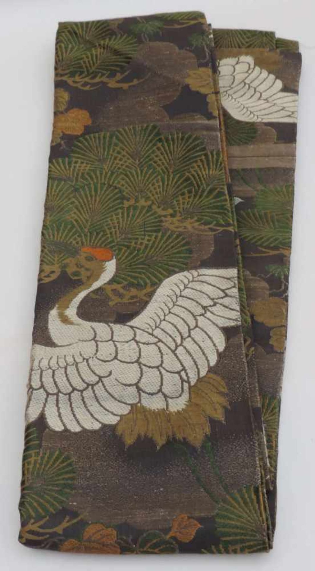 OBI, Gürtel, Japan, Meiji-Epoche, polychromer, industrieller Goldbrokat, quer im Wechsel