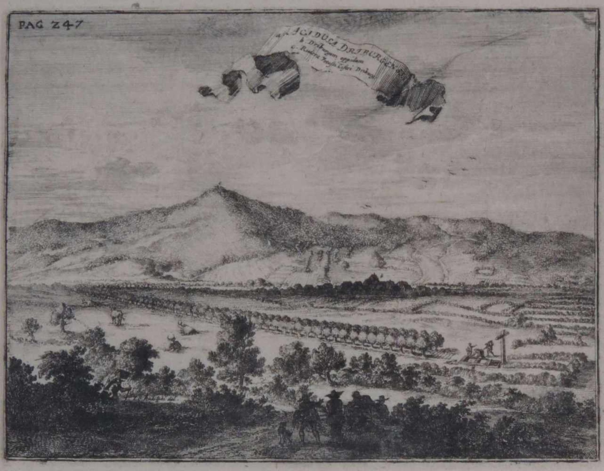 BAD DRIBURG, "a. Acidula Driburgensis b. Driburgum oppidum c. Rudera vetusa Castri Driburg", 1672,