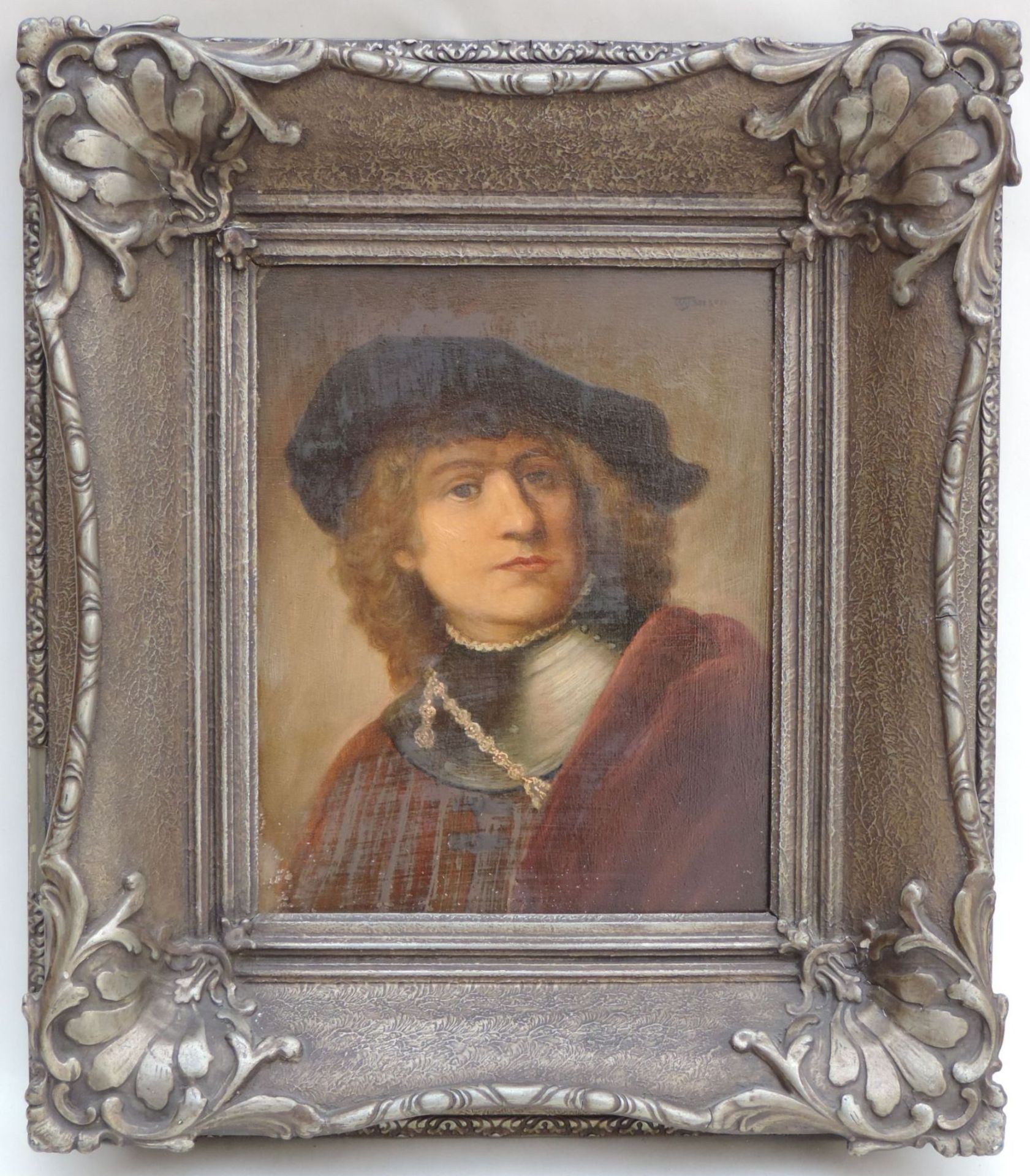 JANSEN, W., Niederländische Schule, 1.H.20.Jh., Öl/Platte, Portrait eines jungen Mannes, re o - Bild 4 aus 4