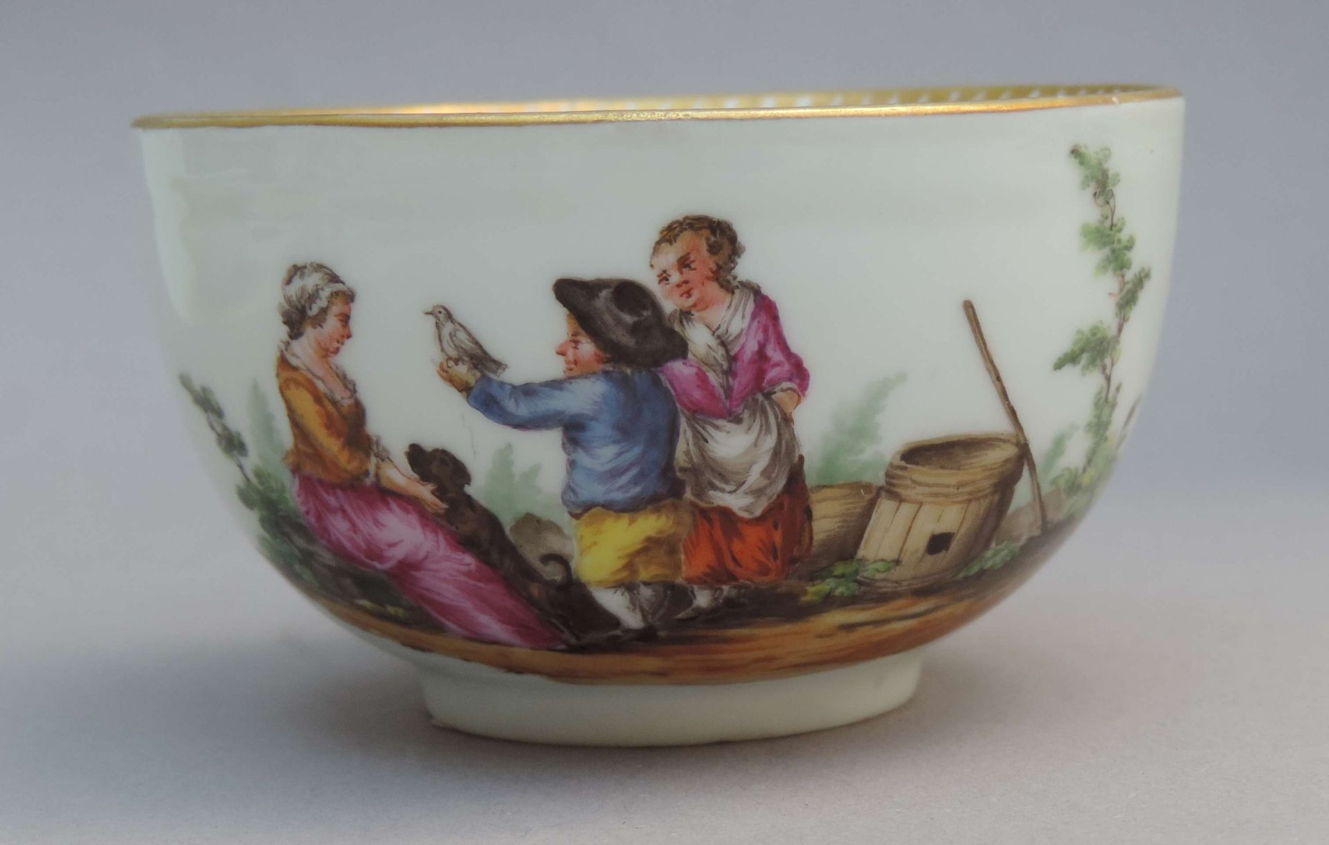 TEESOLITÄRSERVICE, Tablett, Kgl Porzellanmanuf Meissen, 1730-1763, bunt, Figurenmalerei nach Watteau - Image 8 of 11