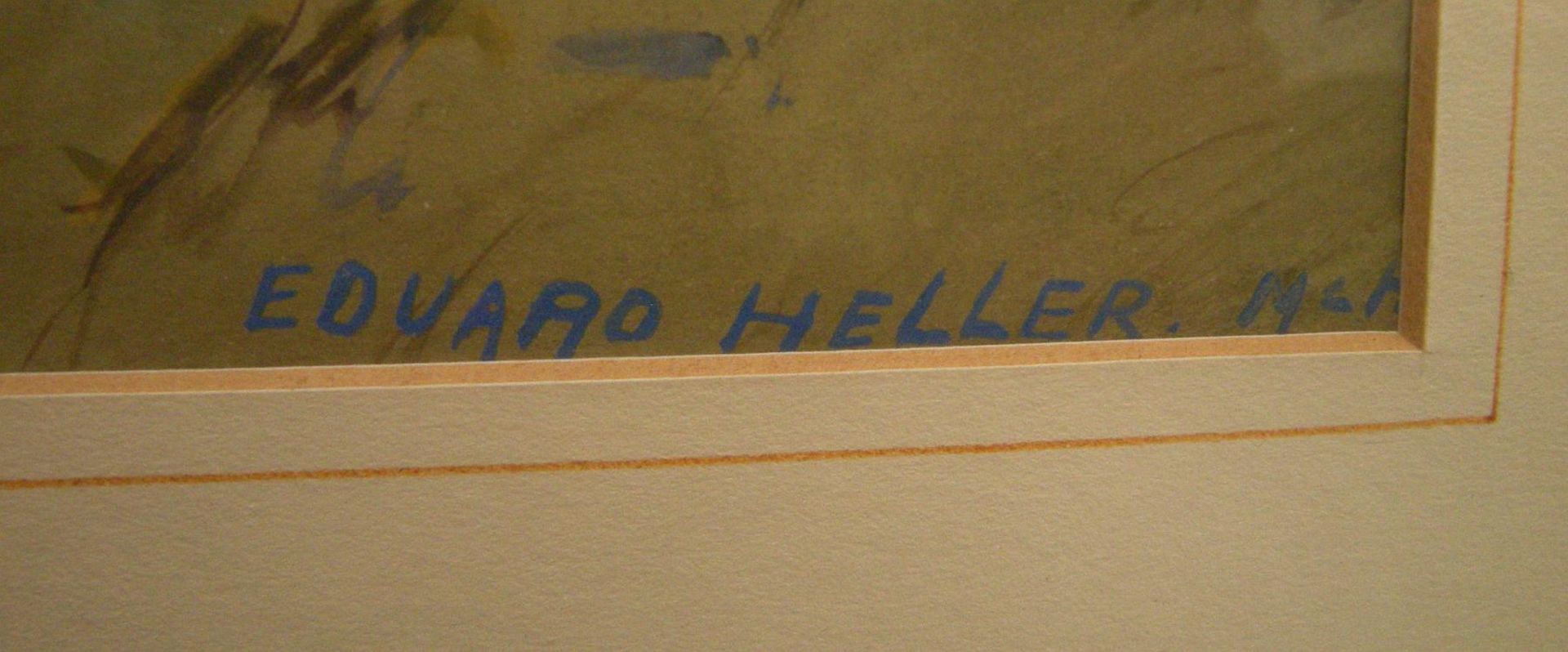 HELLER, Eduard, *1852 ?, Münchner Schule, 1.H.20.Jh., Guache, 16-Ender im Birkengehölz, re u sign - Bild 2 aus 2