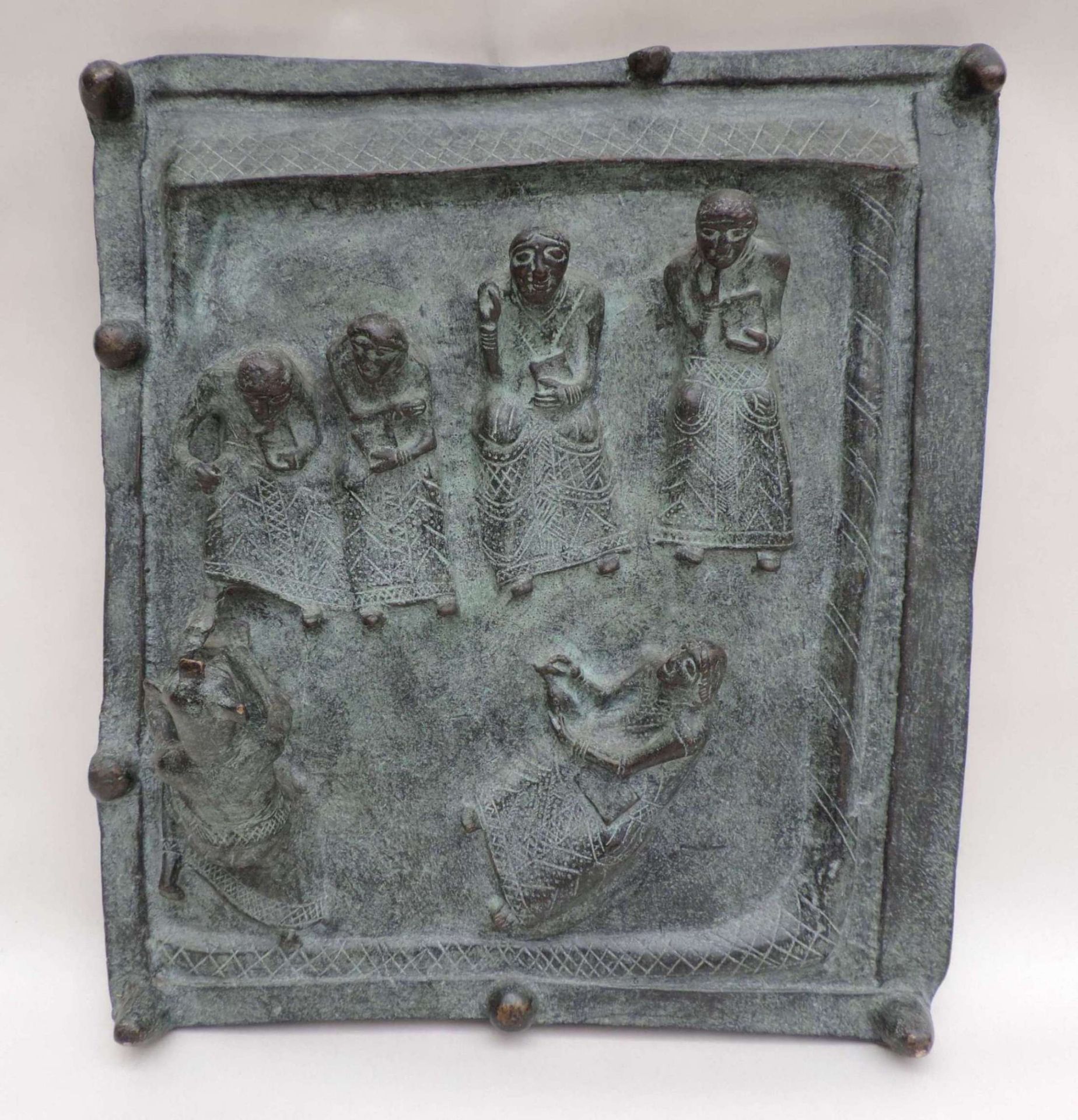 TÜRFÜLLUNG, Bronzereliefplatte, Nachguss, San Zeno Maggiore Verona, 12. Jahrhundert, romanisch,