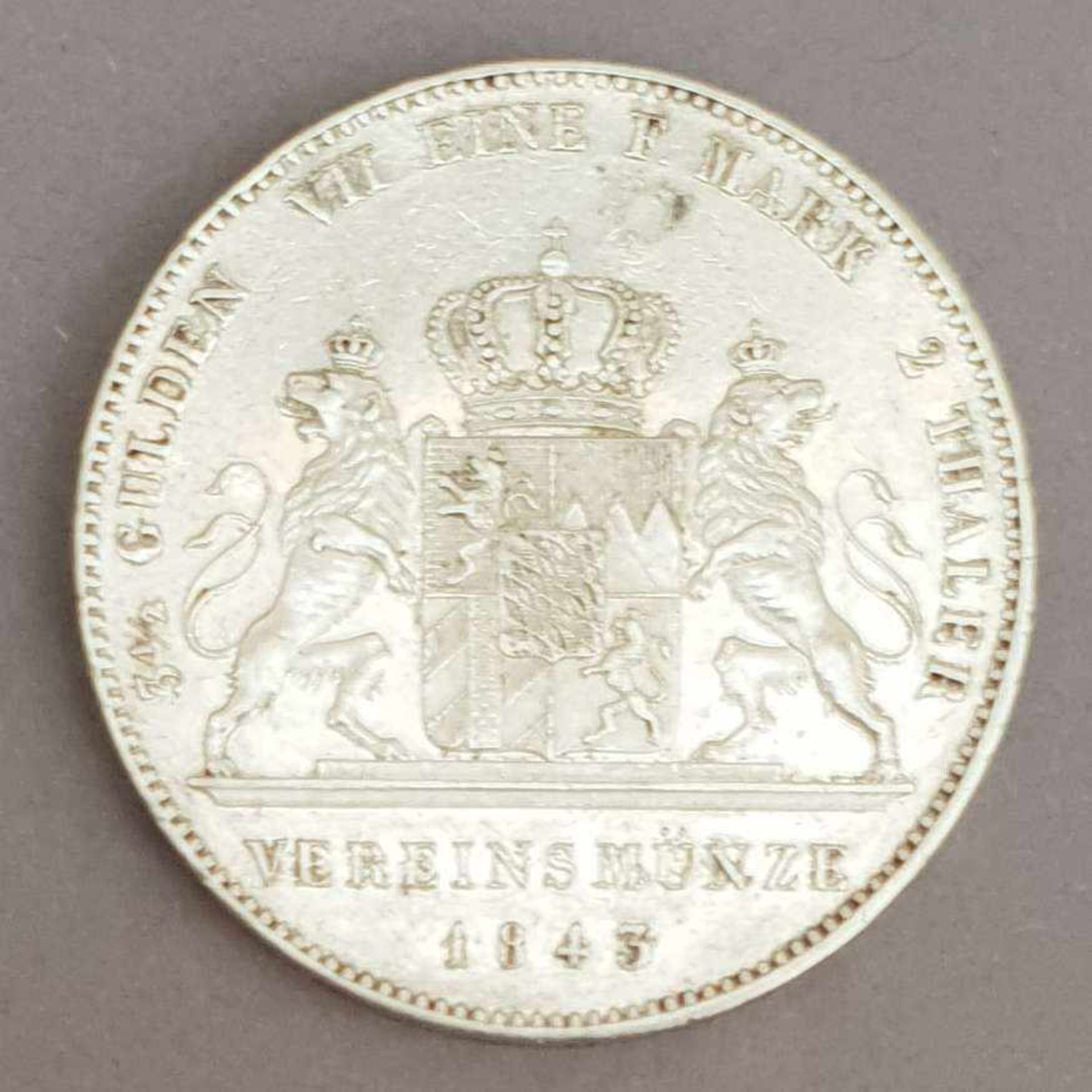 BAYERN, Kgr, Ludwig I, (1825-1848), 3 1/2 Gulden, Doppeltaler, 1 feine Mark, Vereinsmünze, gekröntes - Bild 2 aus 2