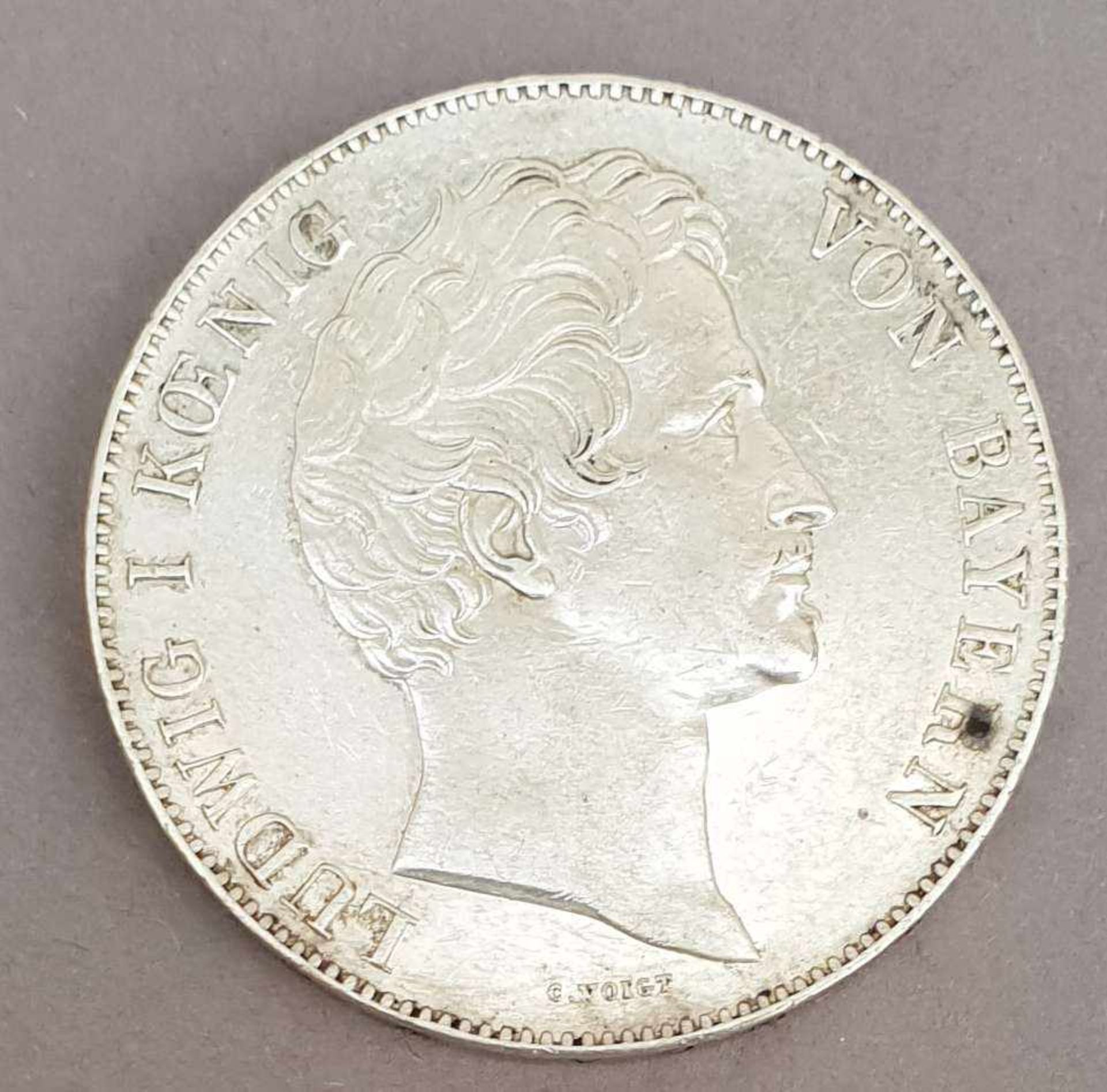 BAYERN, Kgr, Ludwig I, (1825-1848), 3 1/2 Gulden, Doppeltaler, 1 feine Mark, Vereinsmünze, gekröntes