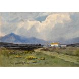 Percy French (1854-1920)Cottage and Peat Stacks, Connemara