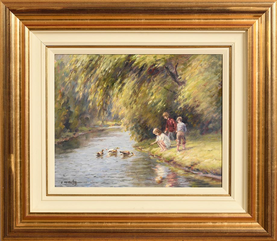 Charles J. McAuley RUA ARSA (1910-1999)Feeding the Ducks - Image 2 of 7