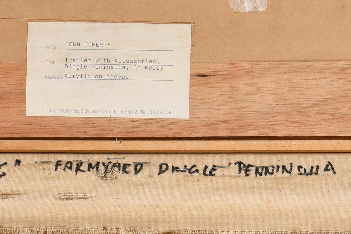 John Doherty (b.1949)Trailer with Accessories, Farmyard, Dingle Peninsula (1985) - Image 7 of 9