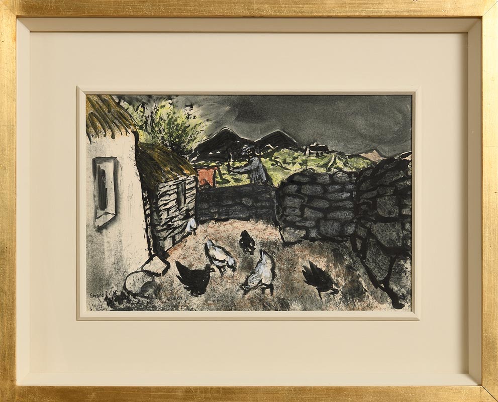 Gerard Dillon (1916-1971)Hens in the Street, Connemara - Image 2 of 10