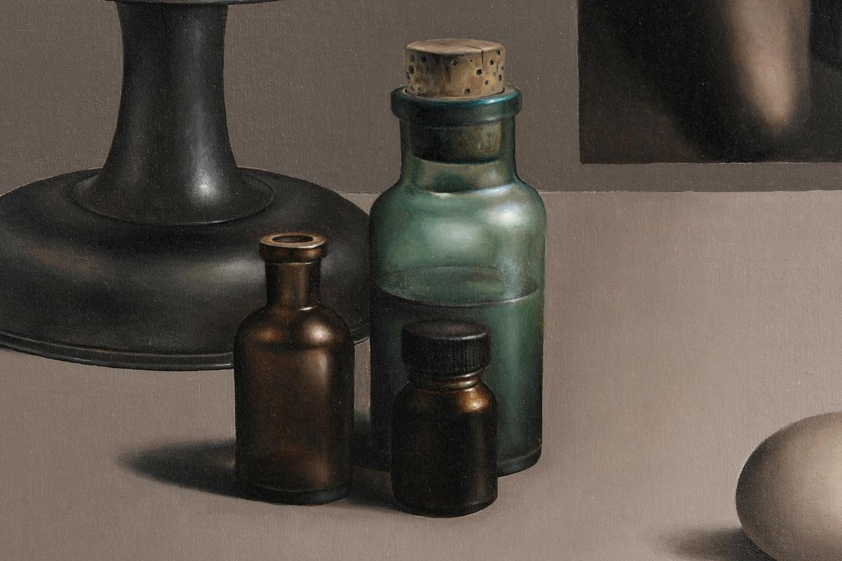 Liam Belton RHA (b.1947)Pewter, Nude and Bottles (2018) - Image 9 of 9