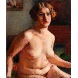 Roderic O'Conor RHA (1860-1940)Seated Nude, half length (c.1923-26)