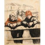 William Conor RHA RUA ROI (1881-1968)Shawlie with Red Haired Girl