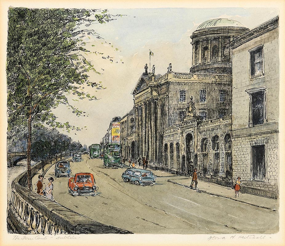 Flora Mitchell (1890-1973) The Four Courts, Dublin