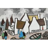 Markey Robinson (1918-1999) West of Ireland Fishing Village