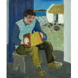 Gerard Dillon (1916-1971) Man and Accordion, Connemara