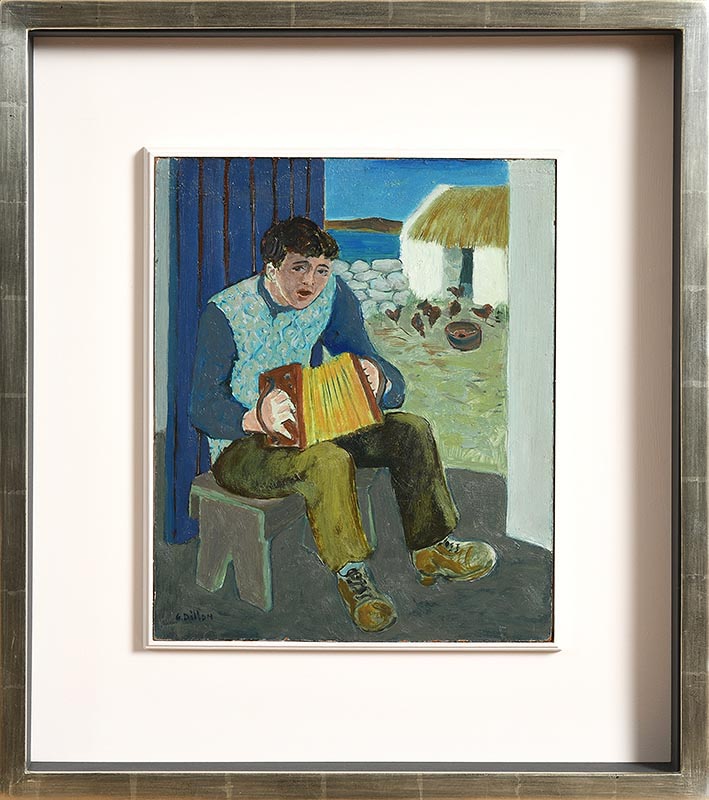 Gerard Dillon (1916-1971) Man and Accordion, Connemara - Image 2 of 8