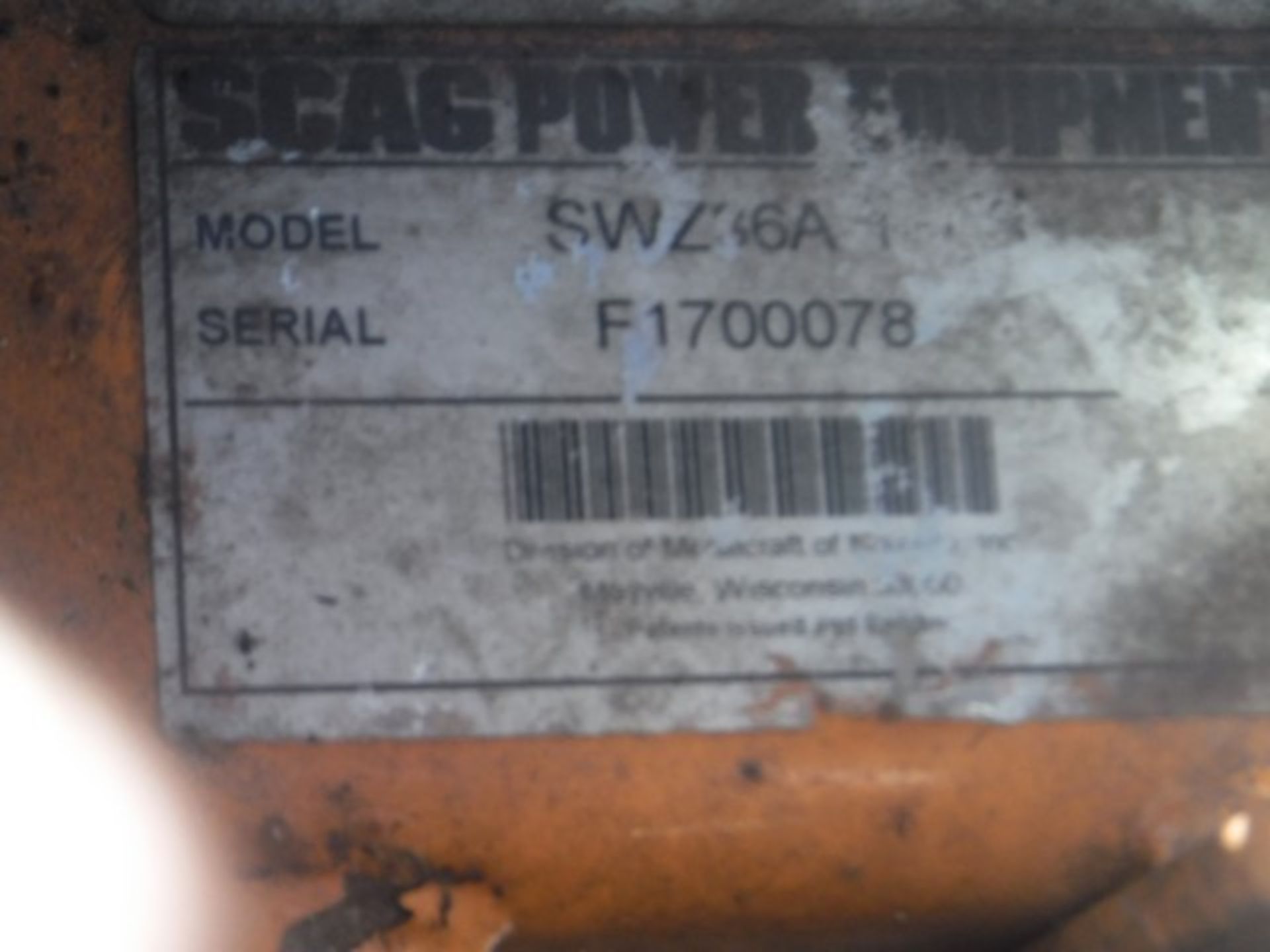 SCAG Z36A MOWER C/W SUPER FLAIL 30 CUTTING DECK SN - F1700078 ASSET - CS1100901 - Image 3 of 3