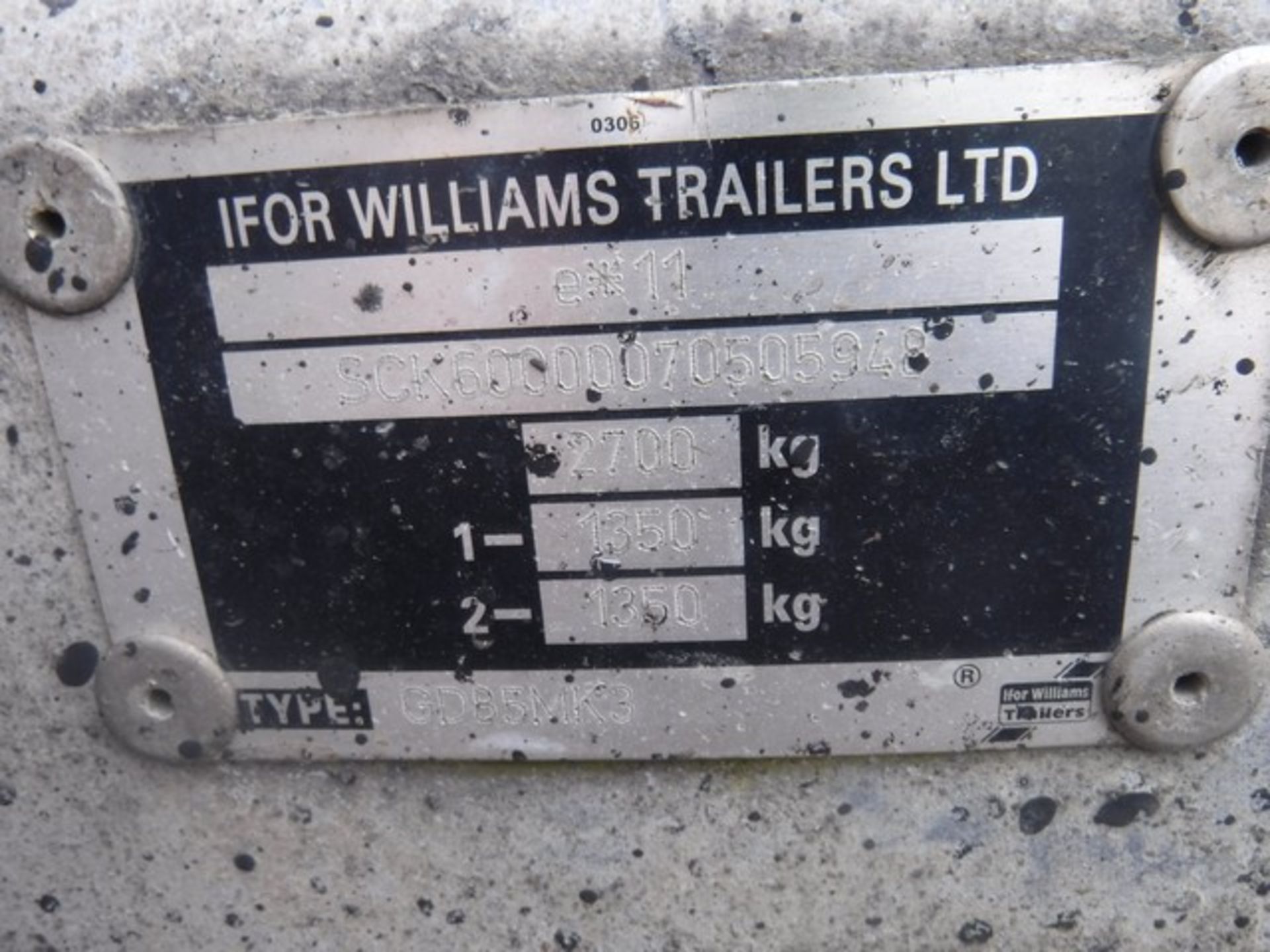 IFOR WILLIAMS 10X5 TWIN AXLE PLANT TRAILER GD85MK3 SN - 70505948 ASSET - DL1528 - Image 4 of 4