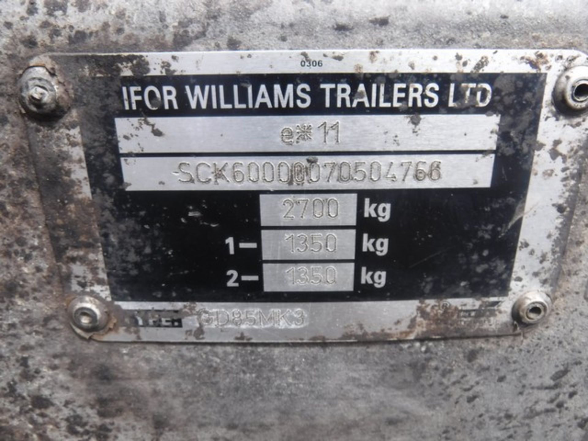 IFOR WILLIAMS 10X5 TWIN AXLE PLANT TRAILER GD85MK3 SN - 70504766 ASSET - DL1527 - Image 4 of 4