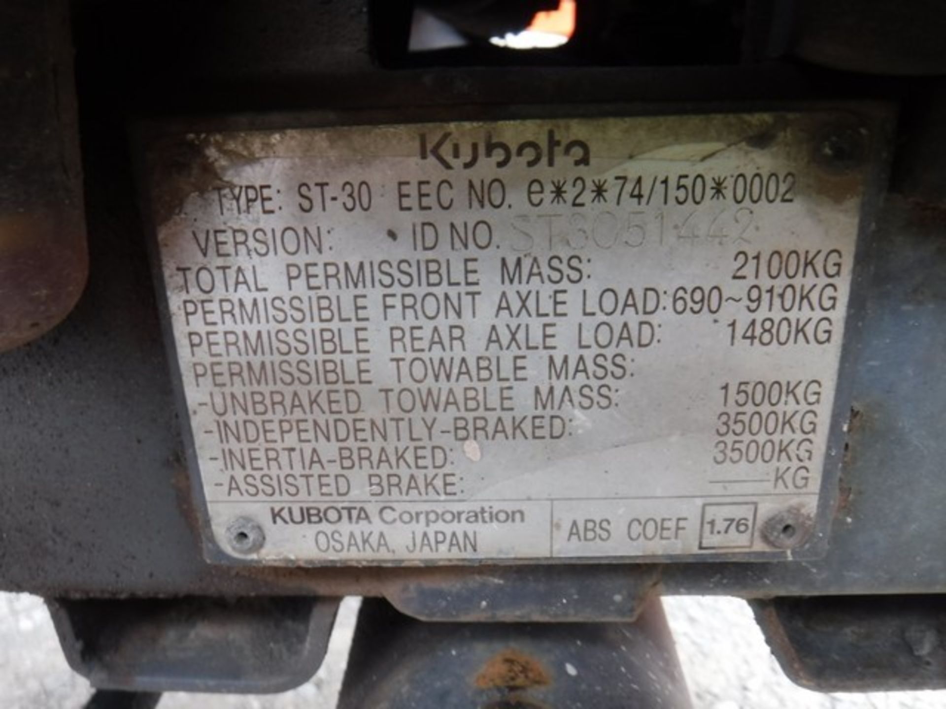 KUBOTA L4200 TRACTOR C/W LOADER - Image 8 of 8