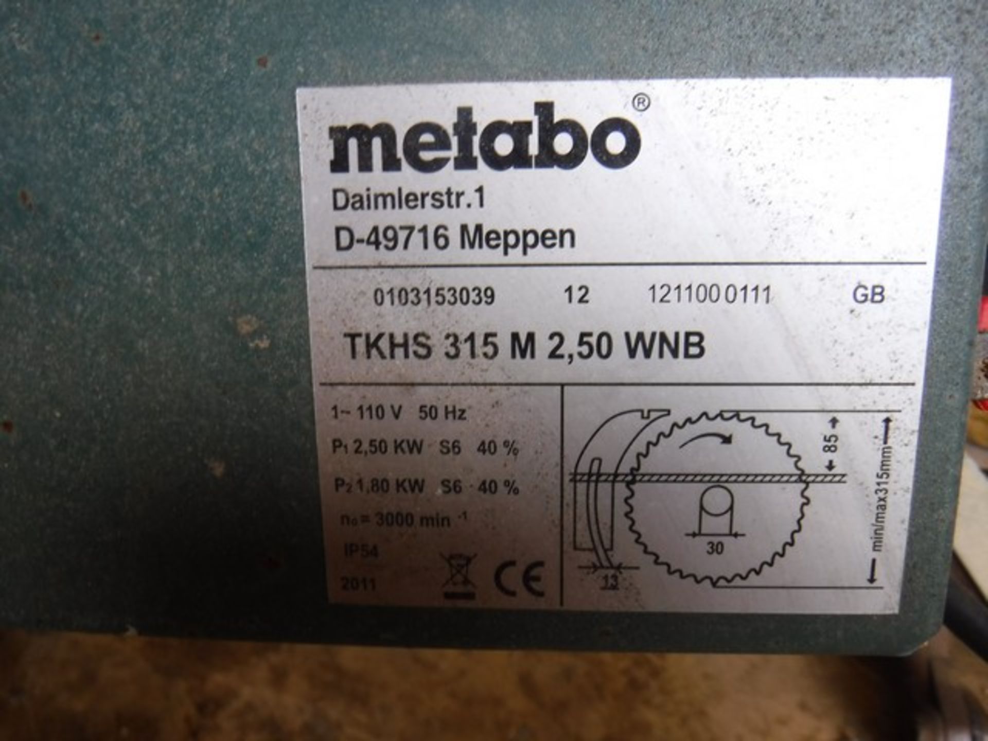 METABO TABLE SAW TKHS315M 110V - Image 4 of 4