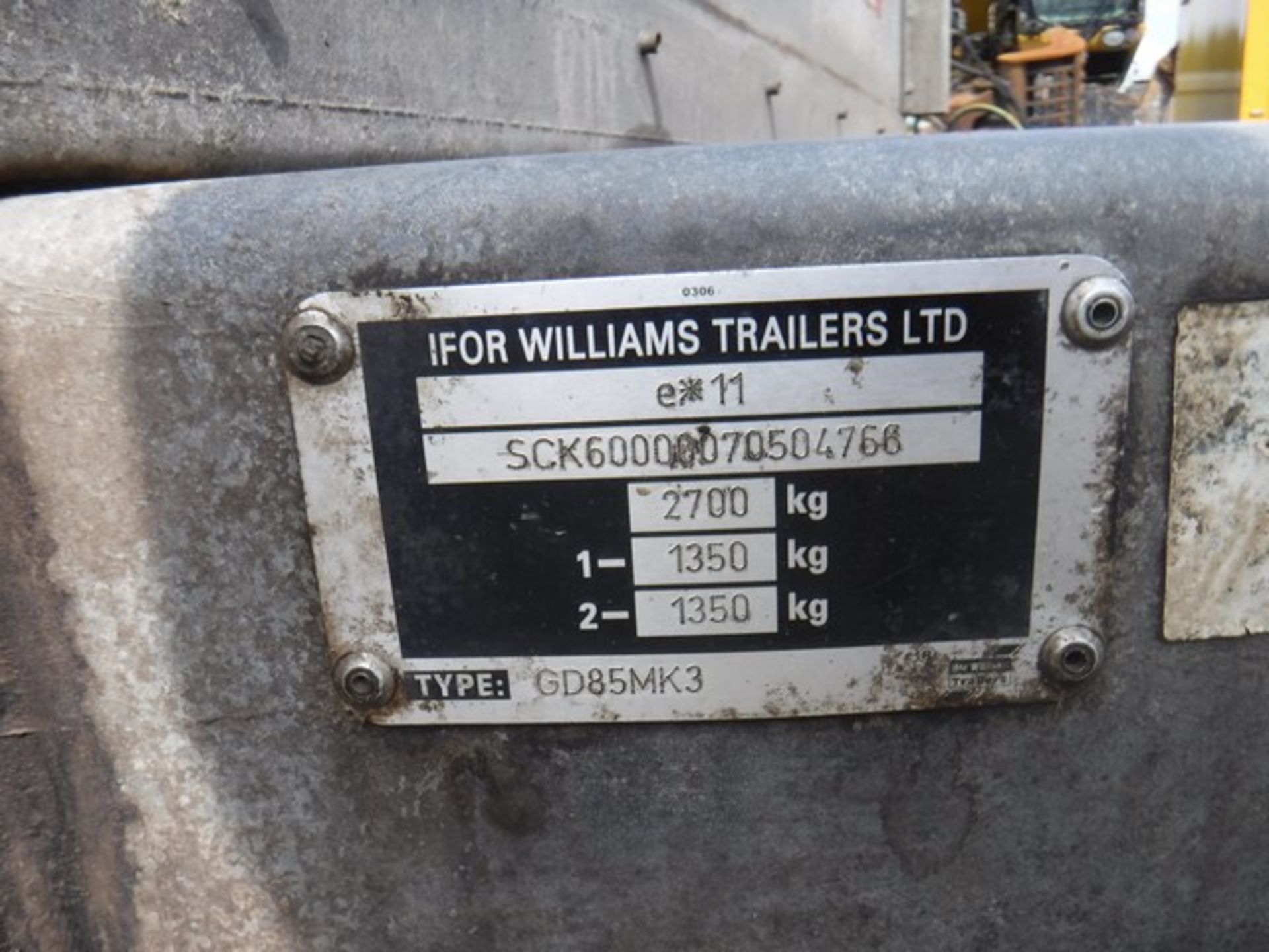 IFOR WILLIAMS 10x5 TWIN AXLE TRAILER - Image 3 of 5