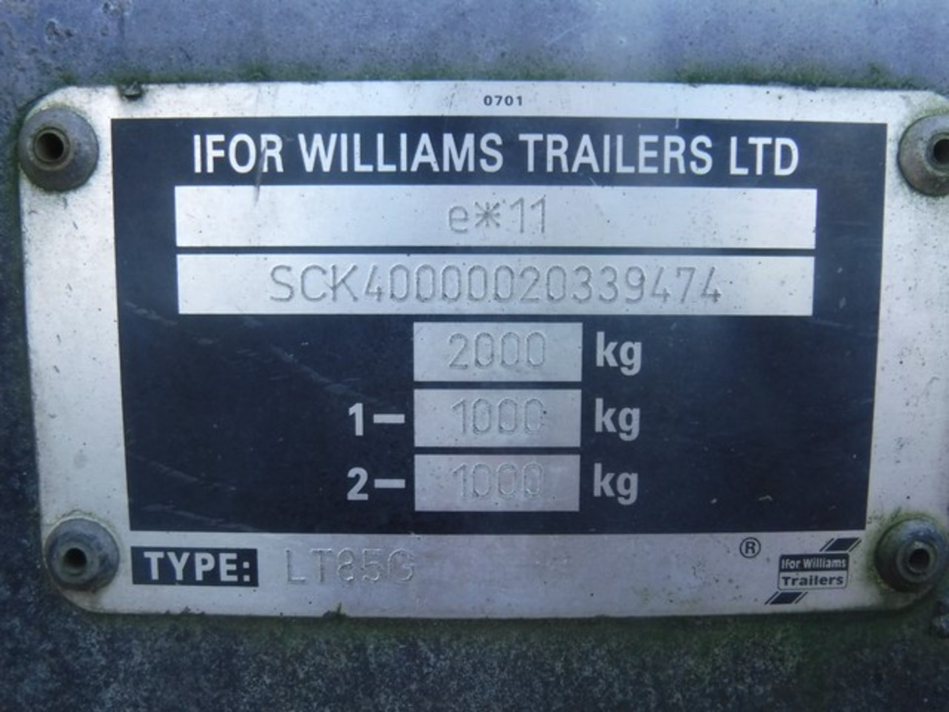 IFOR WILLIAMS TRAILER TWIN WHEELS 9FTx6FT DROPSIDE BODY SN - SCK40000020339474 - Image 2 of 7