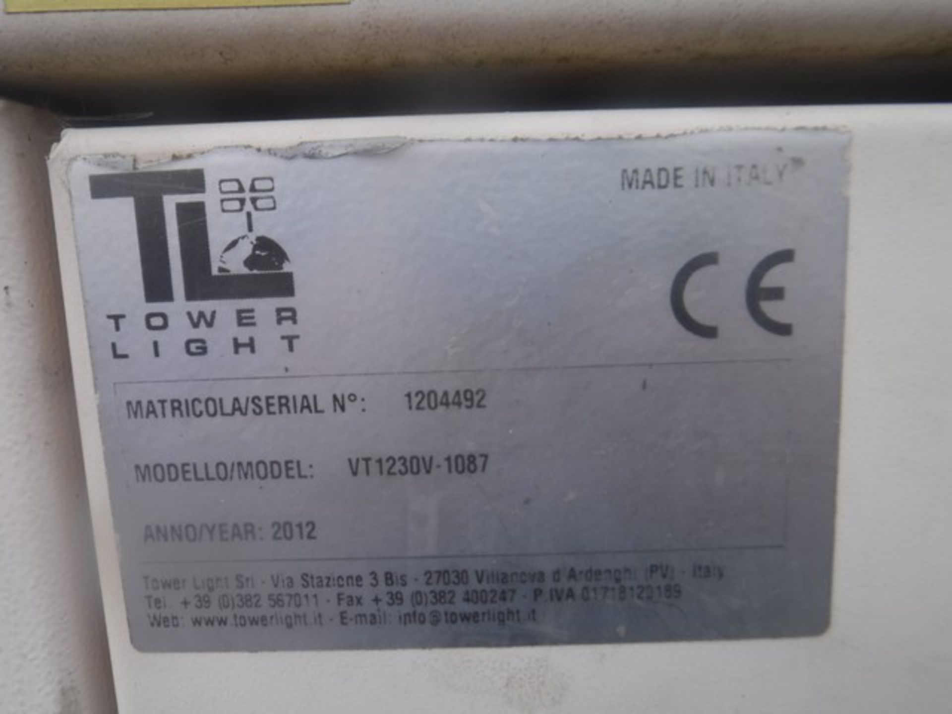 LIGHTING TOWER 2012 - 767HRS (NOT VERIFIED) MODEL - VT1230V-1087 SN - 1204492 - Image 9 of 14