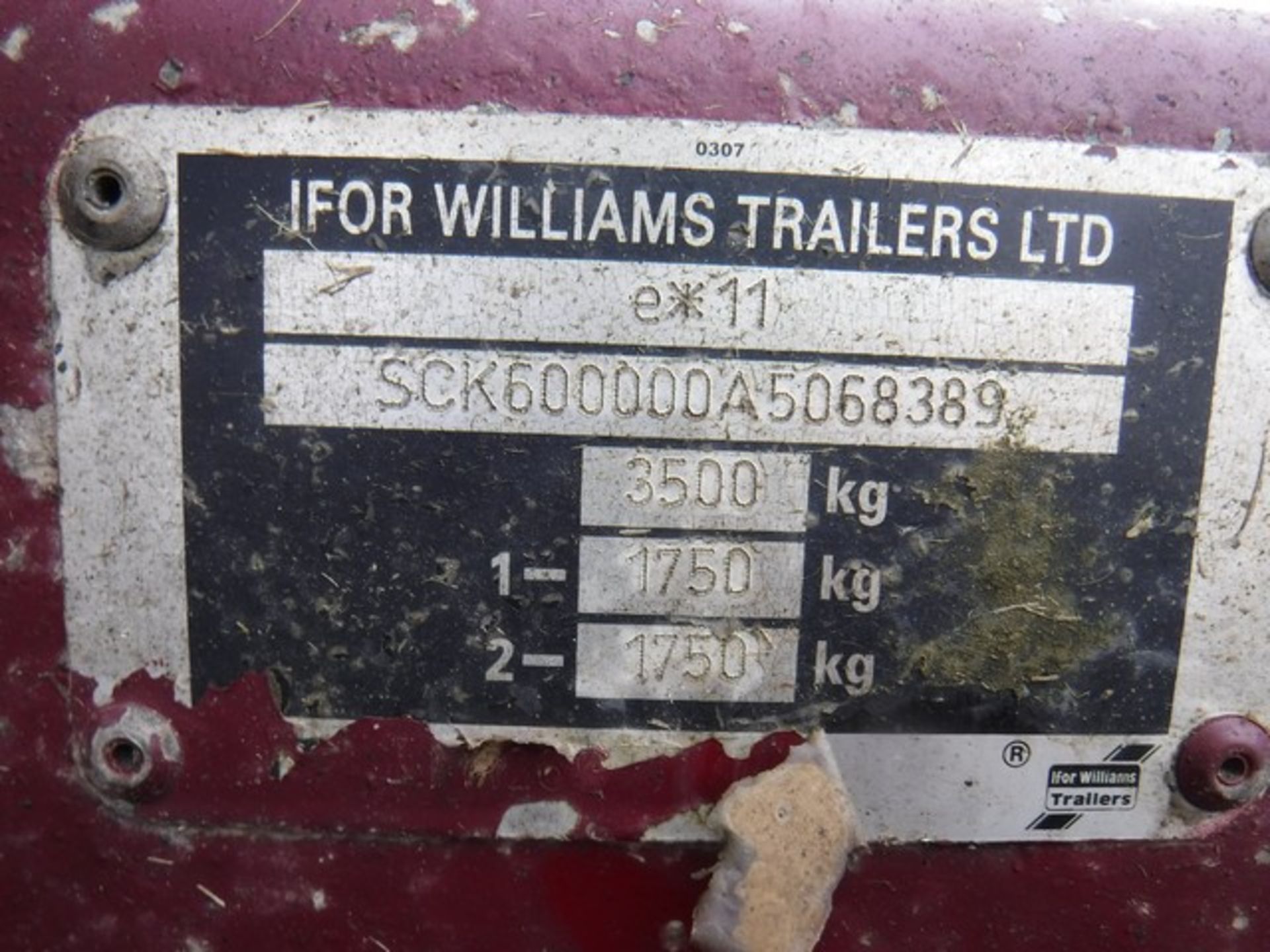 IFOR WILLIAMS FLAT BED 3.5FT TRAILER SN- A60936 - Image 3 of 5