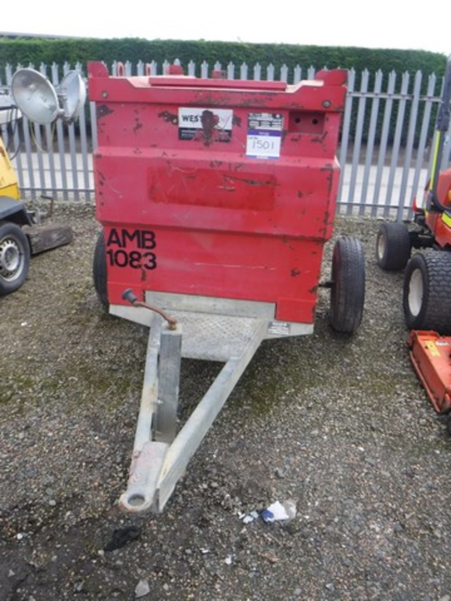 WESTERN TRANS CUBE 950LTR TOWABLE FUEL BOWSER C/W HAND PUMP AND NOZZLE SN - 0601044314 ASSET NO - - Image 2 of 5