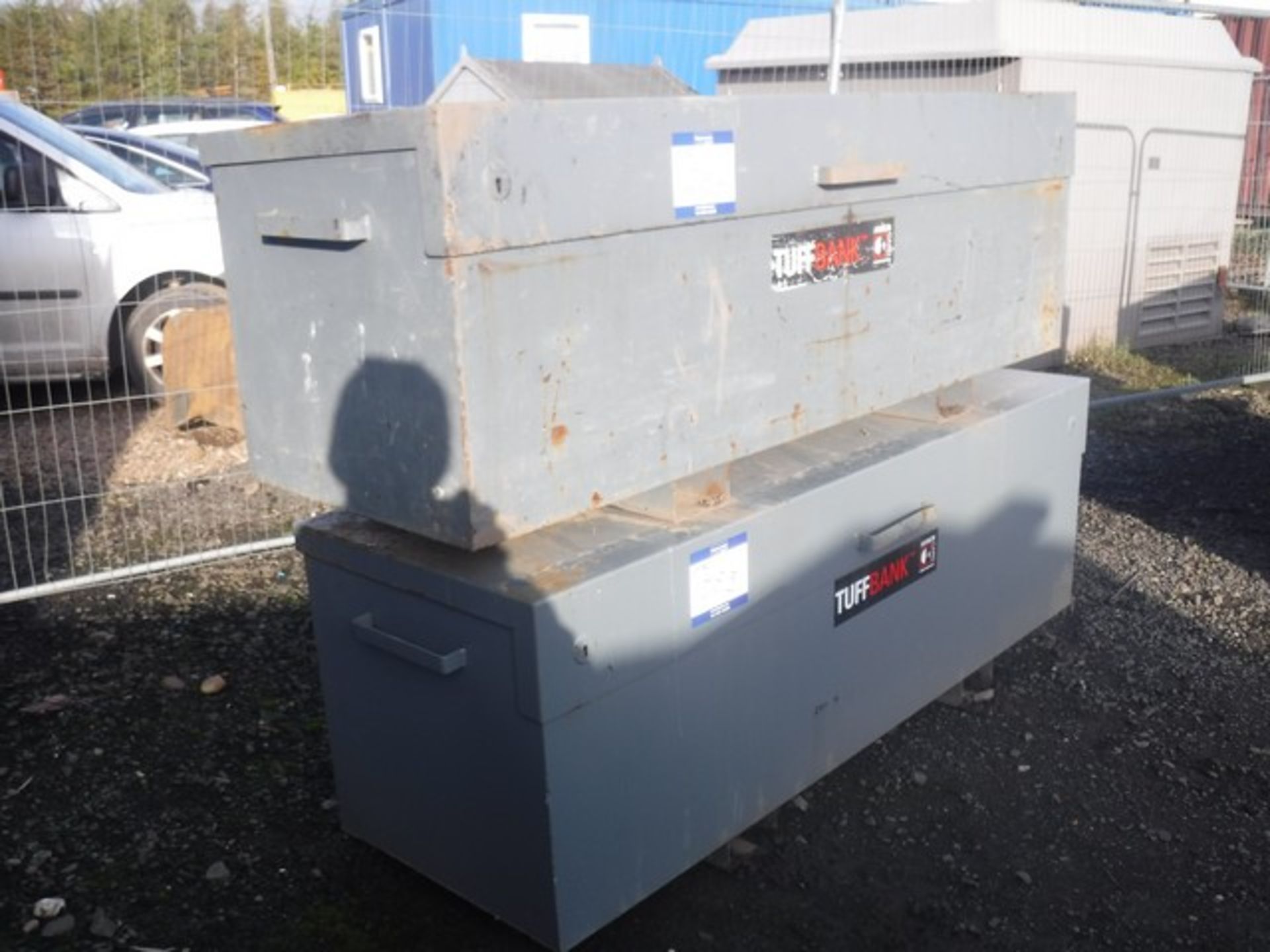 TUFF BANK LARGE METAL BOX WITH GAS RAM AND KEYS x2