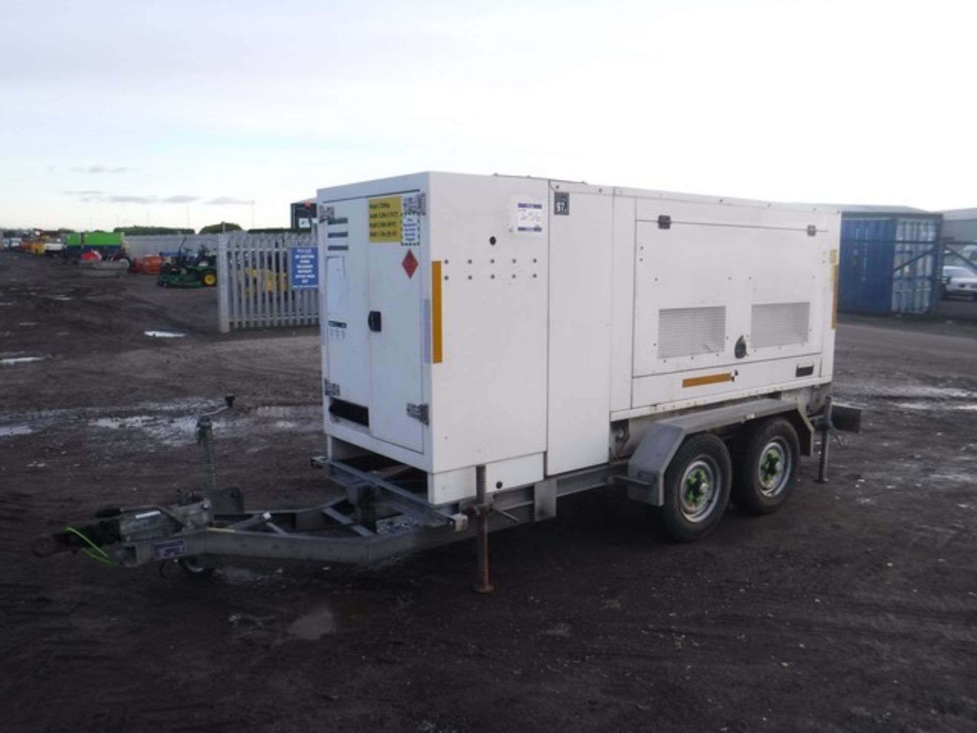 Generator **ENGINE ONLY** on twin axle trailer. Generator and control box have been removed ID no. 1