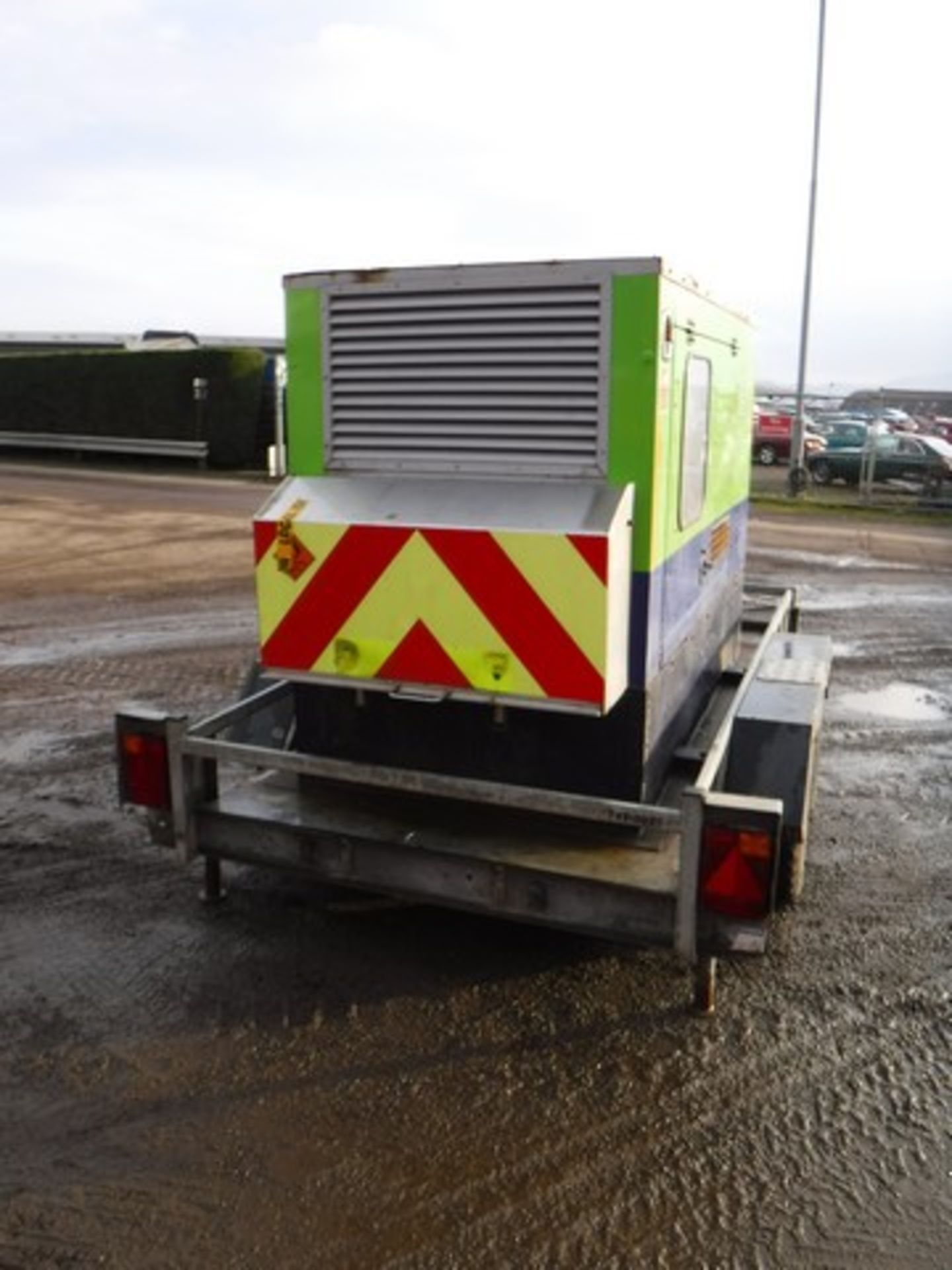 F.G. Wilson LCH 60KVA diesel generator on twin axle trailer 14253 hrs (not verified) ID no. 60-33 S - Image 4 of 9