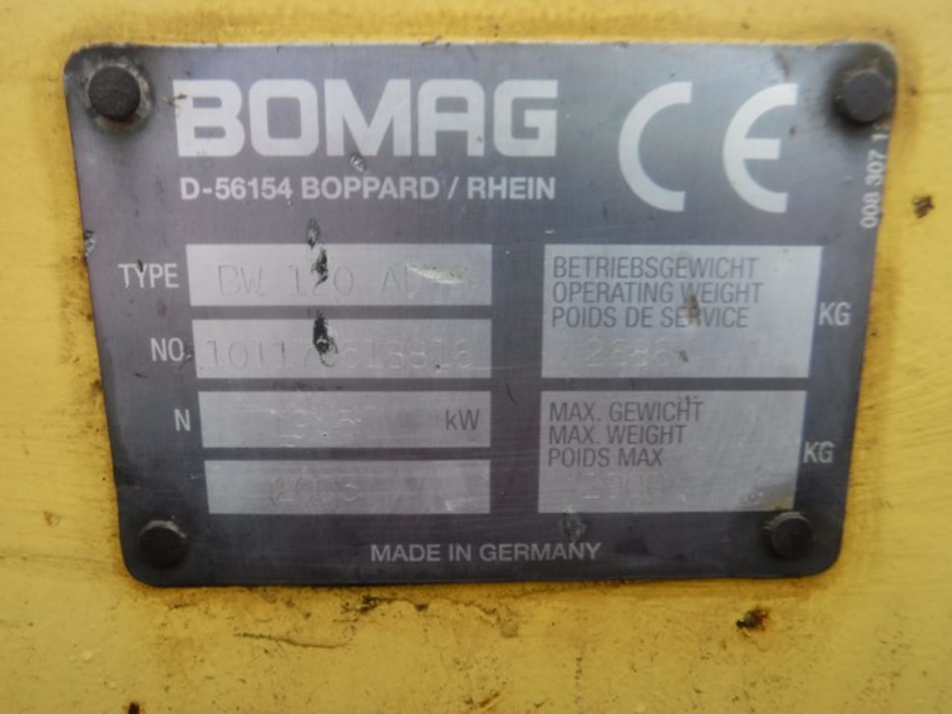 BOMAG vibrating roller BW120 AD-3 S/N 101170510657 - Image 6 of 7